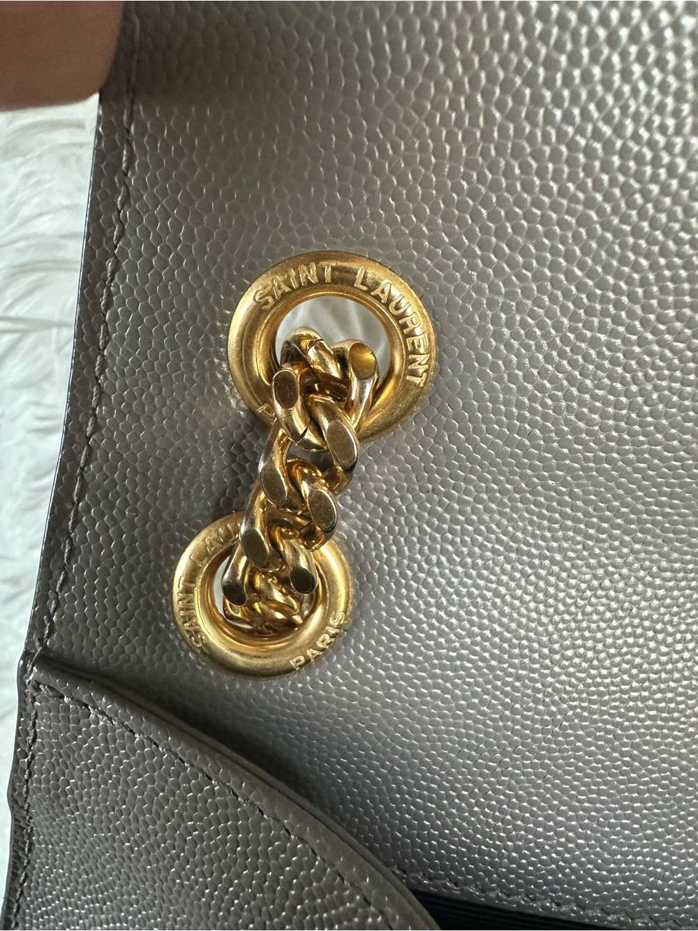 Saint Laurent Grain De Poudre Envelope Matelasse Medium Triquilt Monogram - Picture 9 of 16